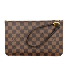 Louis Vuitton Damier Ebene Neverfull Pouch | Wristlet Authentic